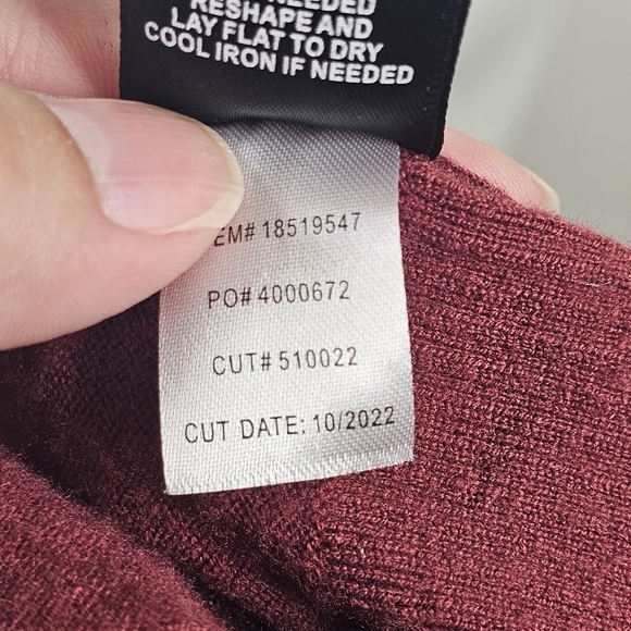 Cardigan Sweater Duster Longline Pockets Cozy Maroon - Picture 8 of 9